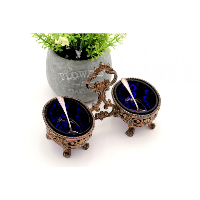 Pearlescent Silver Salt and Pepper Shakers with Cutouts, Set of 2 For Sale - Image 4 of 8