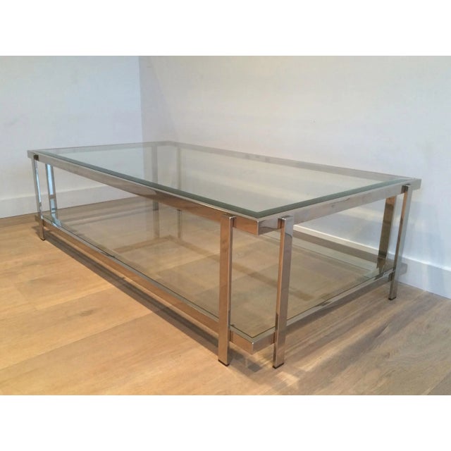 Very Nice Chrome Coffee Table, circa 1970 For Sale - Image 4 of 12