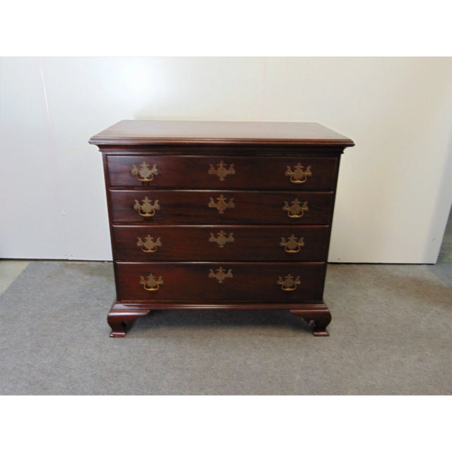 Chippendale style chest , custom made , solid mahogany, 4 drawers , hand dovetailed construction, brass hardware, ogee...