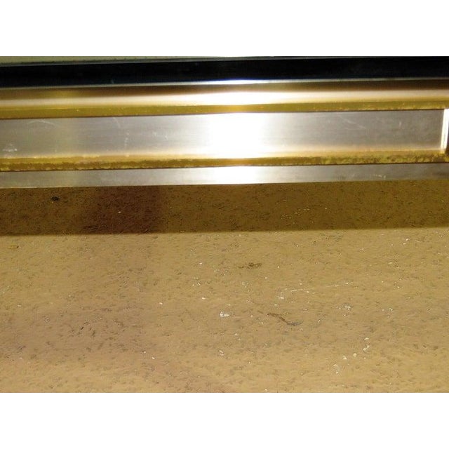 Mid-Century Modern Square Steel Brass French Directoire Style Coffee Table Attributed John Vesey For Sale - Image 3 of 11