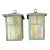 Arts & Crafts Brass Lantern Pendant Light With Art Glass For Sale