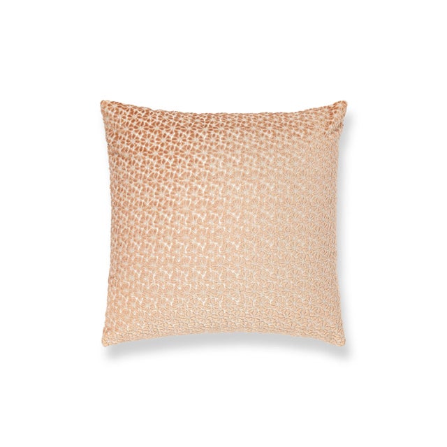 Contemporary The House Of Scalamandré Petal Velvet Square Pillow In Peachfuzz For Sale - Image 3 of 3