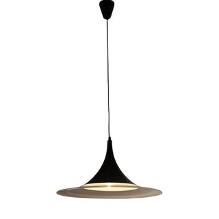 Black and Clear Acrylic Trumpet Pendant, 1980s For Sale