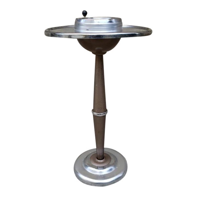 Vintage Metal and Wood Floor Standing Ashtray Chairish