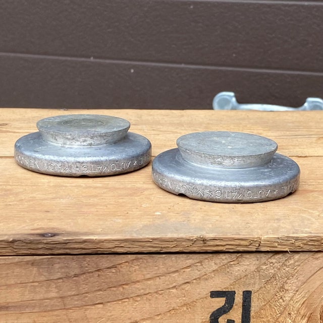 Vintage Industrial Aluminum Ashtrays From Windsor, Vermont - a Pair For Sale - Image 4 of 13