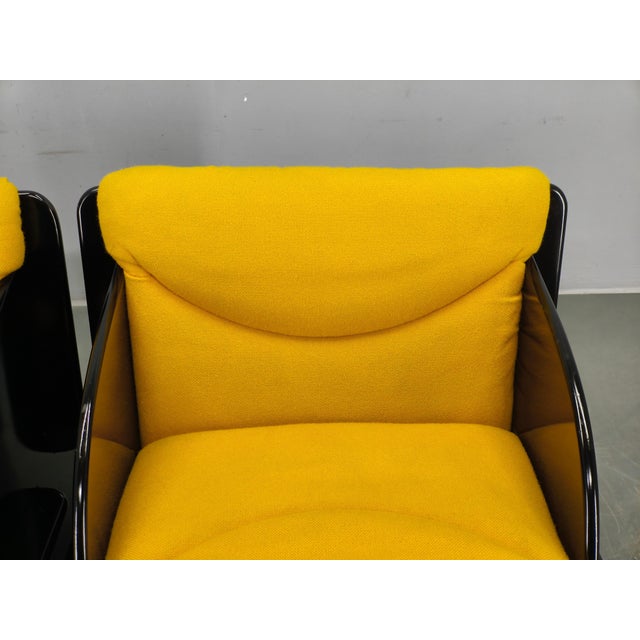 Black Italian Space Age Lounge Chairs, 1970s, Set of 2 For Sale - Image 8 of 18