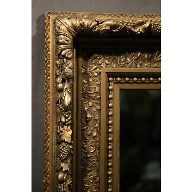 Late 19th Century Mirror Large Antique 19th Century Gold Elaborated Frame For Sale - Image 5 of 12