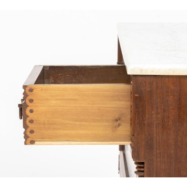 Wood American Victorian Marble Top Chest of Drawers For Sale - Image 7 of 8