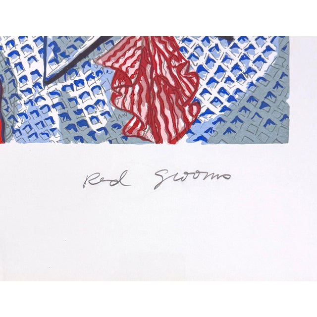 Screen print in colors on Arches paper. Hand signed lower right by Red Grooms. Hand numbered 120/150 lower left. Image...