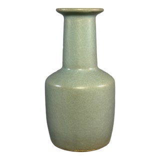 Antique Chinese Celadon Crackle‑Glaze Mallet‑Form Vase, Collectible Antique For Sale