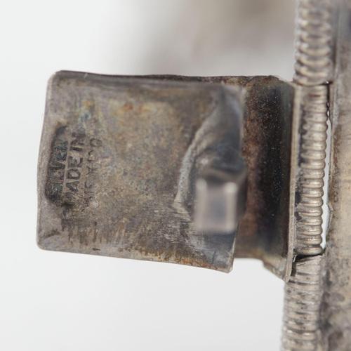 Metal Silver Bracelet with Amethysts, Cabochon Cut. For Sale - Image 7 of 8