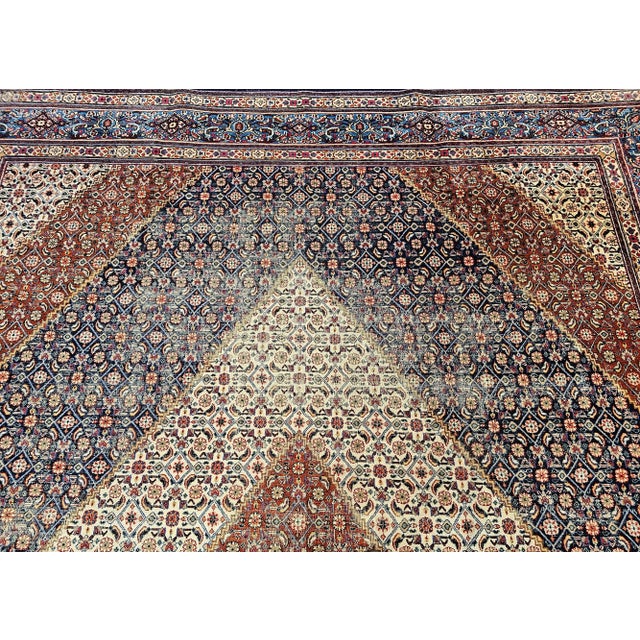 Vintage Persian Tabriz Mahi Rug, Wool Pile, Herati Design, 1950s For Sale In Chicago - Image 6 of 12