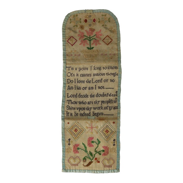 Antique Embroidered Hussif - Portable Sewing Kit Holder For Sale