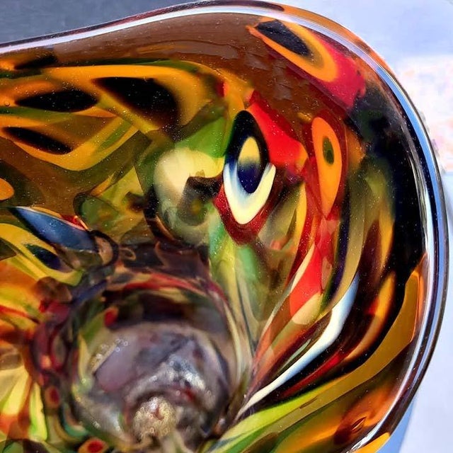 Glass Stunning Art Glass Vase by Jozefina Krosno of Poland For Sale - Image 7 of 10
