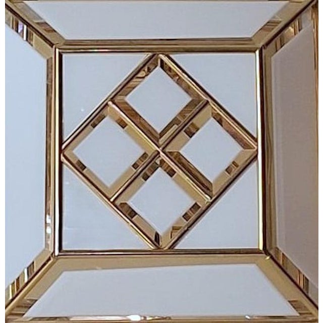 Mid 20th Century Italian Brass and Frosted Opaline Glass Flush Mount Ceiling Light For Sale - Image 13 of 18