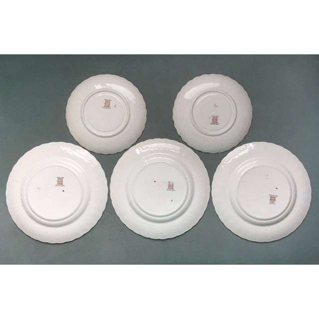 Antique Copeland Spode “Wickerdale” Plate Set-3 Dinner Plates & 2 Saucers For Sale In Jacksonville, FL - Image 6 of 7