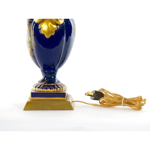 Pair Louis XVI Style French Porcelain Table Lamp For Sale - Image 9 of 12