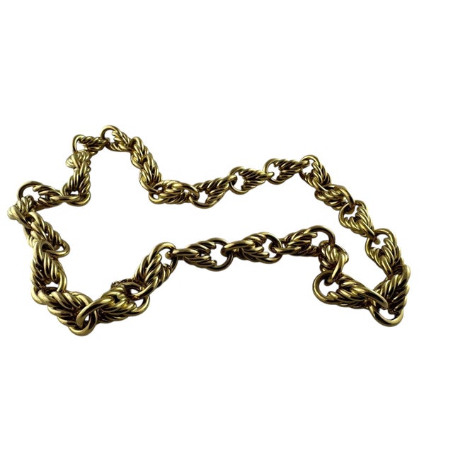 Yellow Tiffany & Co. Germany 18k Yellow Gold Cable Circle Link Chunky Necklace For Sale - Image 8 of 12