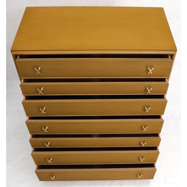 Wood Paul Frankl X-Pulls Drawers High Chest Dresser For Sale - Image 7 of 13
