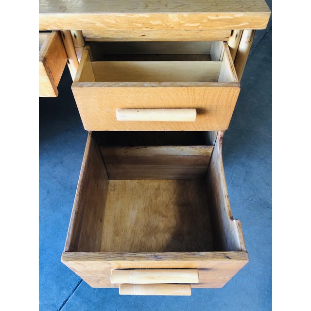 1940s Boho Chic Rattan Executive Desk Chairish