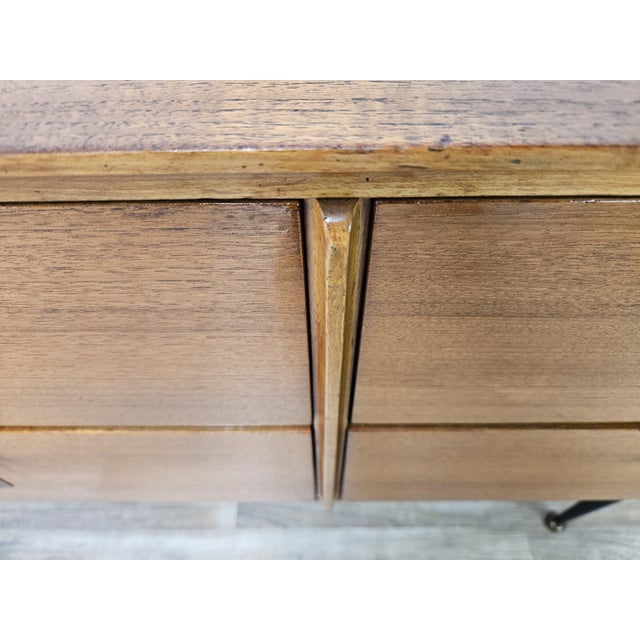 Vintage Walnut Chest of Drawers with Iron and Brass Details, 1960 For Sale - Image 10 of 18
