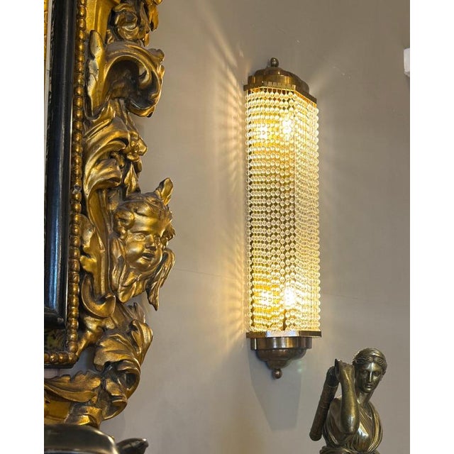 1970s Vintage Art Deco Style Crystal Sconces, 1970, Set of 4 For Sale - Image 5 of 17