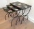 Circa 1950s French Ceramic and Black Iron Nesting Tables - Set of 3 For Sale - Image 9 of 13