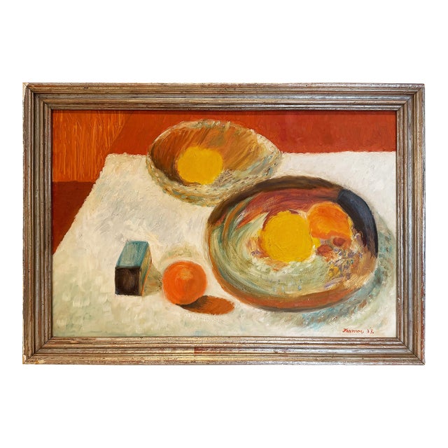 1974 French Impressionist Abstract Still-Life Painting by Farmor For Sale