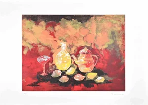 José Guevara, Still Life, Original Lithograph, Late 20th Century