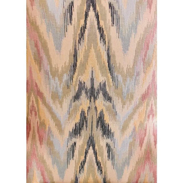 Late 20th Century Vintage Pastel Ikat Sam Moore Queen Anne Accent Chair For Sale - Image 5 of 7