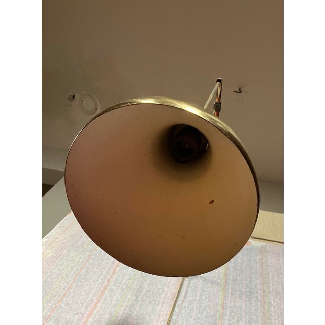 Telescopic Arm Wall Lamp With Brass Metal Shade Attributed to Gunnel Nyman, MCM 1950s For Sale In Greenville, SC - Image 6 of 12