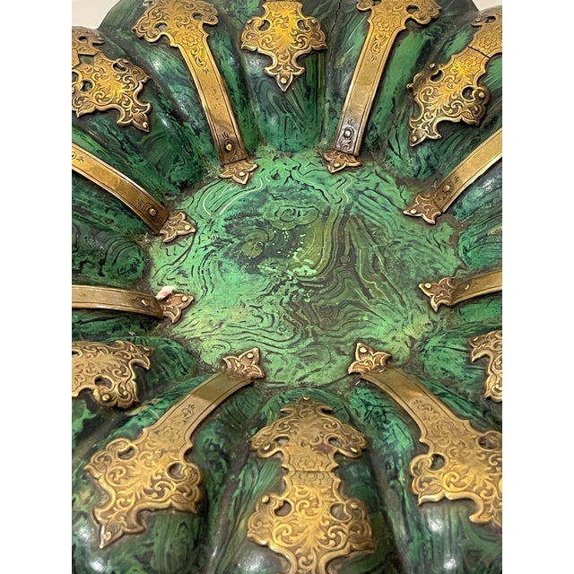 Mid 19th Century Papier Mache Basket, Faux Malachite & Brass by Alsager & Neville , c.1870 For Sale - Image 5 of 12