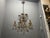 Italian Florentine Tole Gilt Murano Glass Beaded 6-Light Chandelier, 1950s For Sale - Image 16 of 17