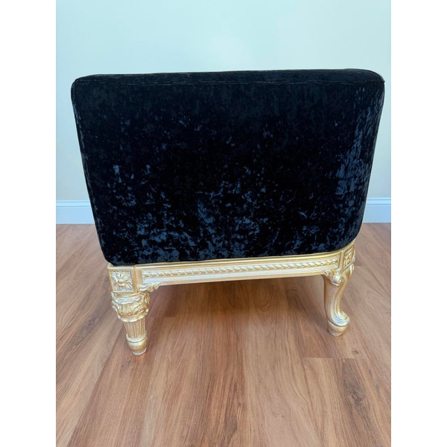 Late 20th Century Hollywood Regency Velvet Tub Chair For Sale In New York - Image 6 of 12