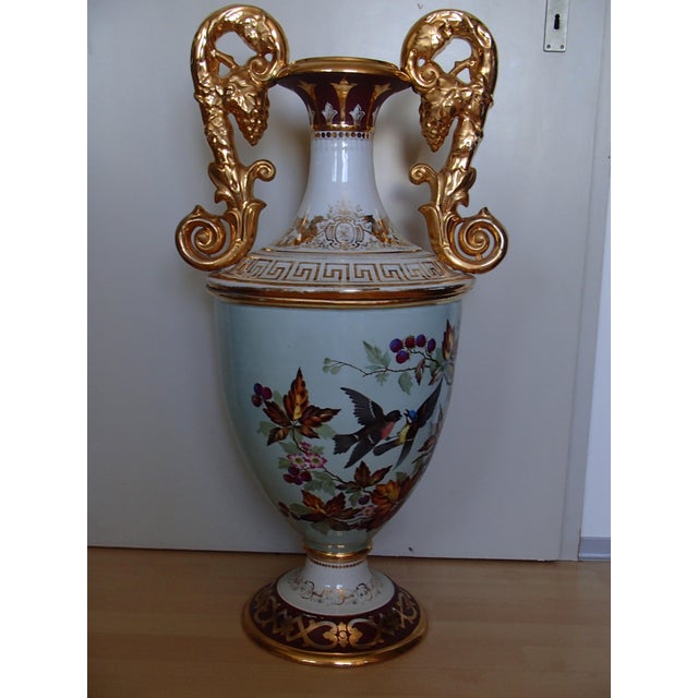 Gold Art Nouveau Amphora Floor Vase For Sale - Image 8 of 12