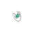 Emerald Ring Embellished With Cluster Diamond in 18k White Gold Size 6 For Sale - Image 4 of 12