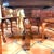 Vintage Nichols & Stone Oak Round Oval Dining Table Windsor Chairs 7p Set For Sale - Image 15 of 17