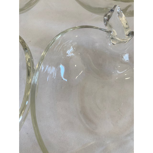 Transparent Vintage Anchor Hocking Clear Glass Apple Bowls, Set of 6 For Sale - Image 8 of 11