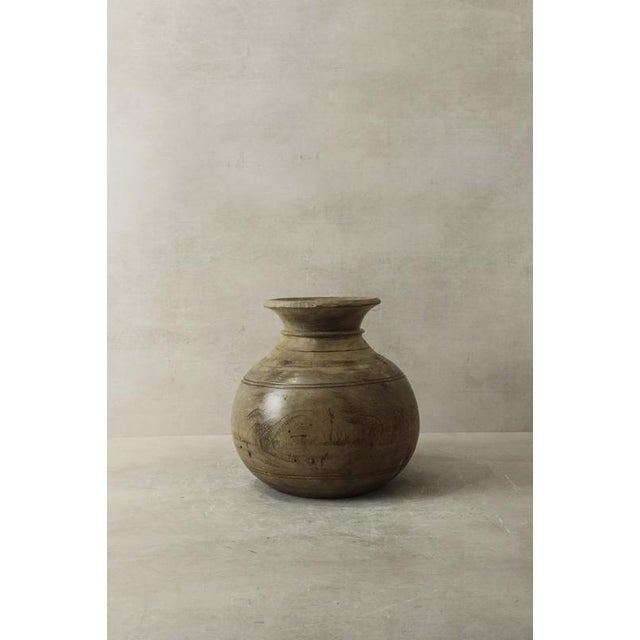 Vintage Teak Vase For Sale - Image 4 of 5