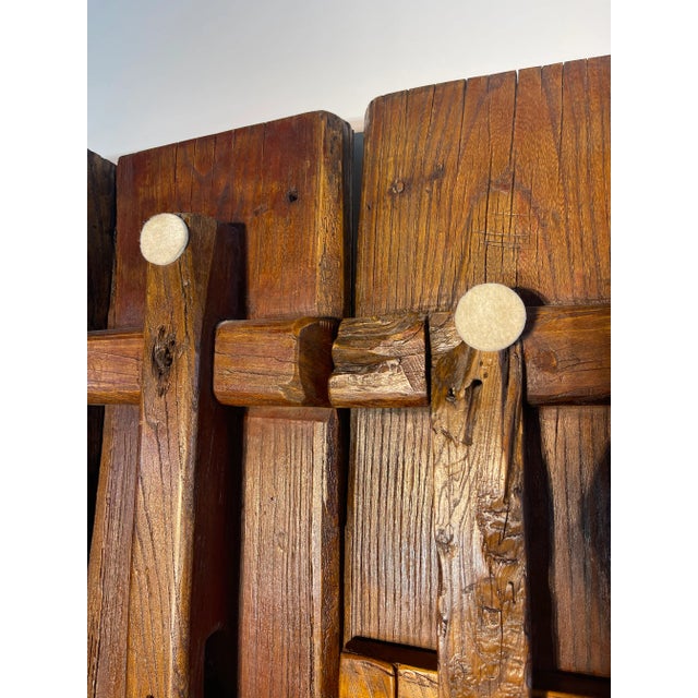 Reproduction Chinese Wood with Iron Doors with Food Dog Knockers - a Pair For Sale - Image 11 of 13