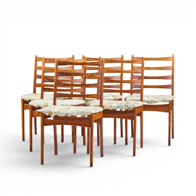 Mid-Century Modern Dyrlund Style Mid Century Rosewood Dining Chairs - Set of 6 For Sale - Image 3 of 10