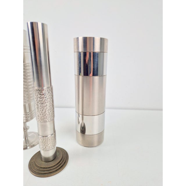 Brutalist Sculptural Metal and Brass Vases from BMF, Germany, 1960s, Set of 3 For Sale - Image 4 of 10
