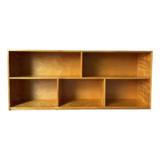 Vintage Solid Birch Wood Bookcase Shelf For Sale