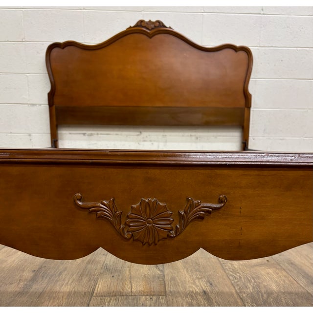 Vintage Full Size French Provincial Rococo Style Bed For Sale - Image 11 of 12