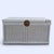 Vintage White Wicker Storage Trunk With Brass Hardware, Coastal, Rattan For Sale - Image 17 of 17