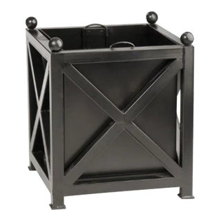 Black Metal Paris Square Planter For Sale