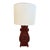Cinnabar Red Chinese Carved Wood Table Lamp For Sale