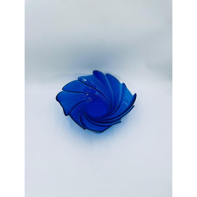 Blue Large Vintage Glass Bowl, 1975 For Sale - Image 8 of 8