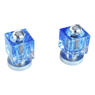 Vintage Murano Glass Wall Sconces from AV Mazzega, 1970s, Set of 2 For Sale
