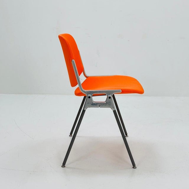 Mid-Century Stacking Orange Fabric Chair by Giancarlo Piretti for Anomima Castelli, 1960s For Sale - Image 6 of 11